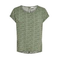 JACQUELINE DE YONG semi-transparante geweven top JDYSTAAR met all over print en open detail groen/wit - thumbnail