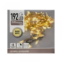 Batterijverlichting 192 LED 14,5m WW Transparant - thumbnail