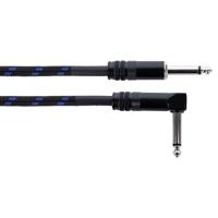 Cordial 14780 Jackplug Instrumenten Aansluitkabel [1x Jackplug male 6,3 mm (mono) - 1x Jackplug male 6,3 mm (mono)] 3 m Zwart, Blauw Textielmantel - thumbnail