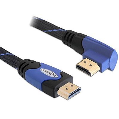 Delock 82956 HDMI-kabel HDMI Aansluitkabel HDMI-A-stekker 2 m Zwart, Blauw Rond, 4K UHD, Vergulde steekcontacten, Verdraaid Delock 82956 HDMI-kabel HDMI Aansluitkabel HDMI-A-stekker 2 m Zwart, Blauw Rond, 4K UHD, Vergulde steekcontacten, Verdraaid