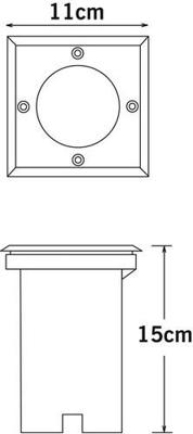 Grondinbouwspot vierkant Grondinbouwspot vierkant