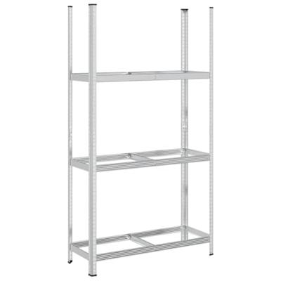 VidaXL Bandenrek 3-laags 110x40x200 cm staal zilverkleurig VidaXL Bandenrek 3-laags 110x40x200 cm staal zilverkleurig