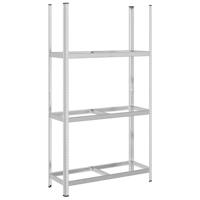 VidaXL Bandenrek 3-laags 110x40x200 cm staal zilverkleurig - thumbnail