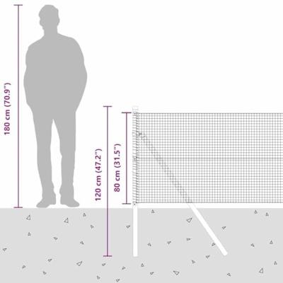VidaXL Afrasteringspaal grijs 25 x 0,8 m (16 x 16 mm heknet)