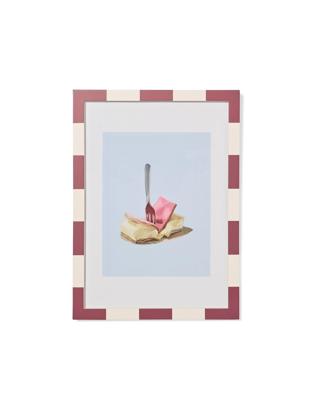 HEMA Fotolijst A4 21x29.7cm hout strepen (bordeauxrood)