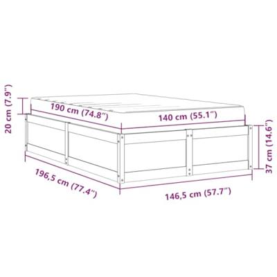 Bed met matras massief grenenhout wasbruin 140x190 cm Bed met matras massief grenenhout wasbruin 140x190 cm