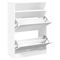 Schoenenkast met 2 klaplades 80x34x116 cm wit - thumbnail