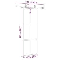 VidaXL Schuifdeur met beslagset 76x205 cm gehard glas zwart - thumbnail