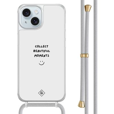 iPhone 15 hoesje met grijs koord - Collect moments