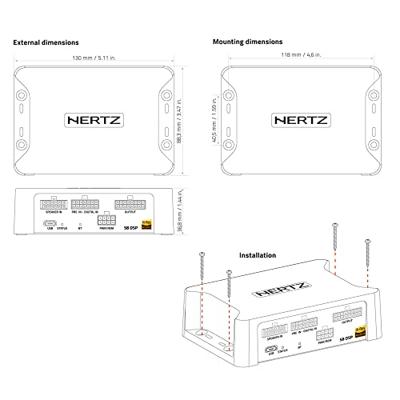 Hertz S8 DSP – compacte 8-kanaals DSP met 6 ingangen, Hi-Res-audio, BT 5.0 app, SPDIF, No-Clipping Limiter, OEM-compatibel voor auto, motorfiets en boot.