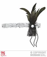 Hoofdband 20&apos;s pailletten zilver - thumbnail