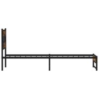 Bedframe zonder matras metaal gerookt eikenkleurig 75x190 cm - thumbnail