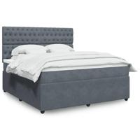 Boxspring met matras fluweel donkergrijs 180x200 cm - thumbnail