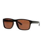 Spectrum zonnebril zwart rechthoek bruin glas unisex - thumbnail