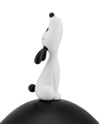 Di Alessi Lulà Hondenbak met deksel in 18/10 roestvrij staal en thermoplastische hars, zwart, 21,2 cm (1er Pack)