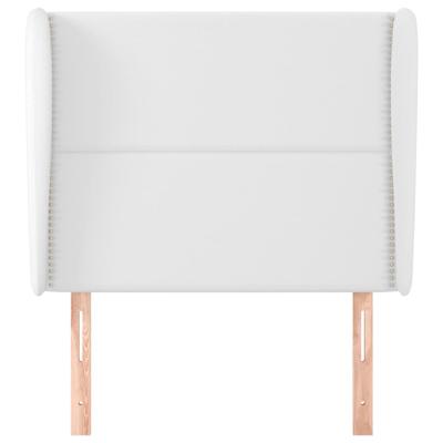 Hoofdbord met randen 83x23x118/128 cm kunstleer wit