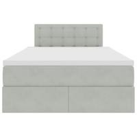 Opslag bed met matras Lichtgrijs 120 x 200 cm Fluweel - thumbnail