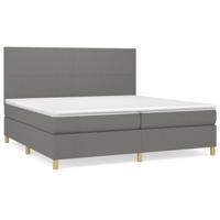 Boxspring met matras stof donkergrijs 200x200 cm - thumbnail