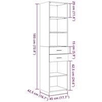 Hoge kast 45x42,5x185 cm bewerkt hout sonoma eikenkleurig - thumbnail