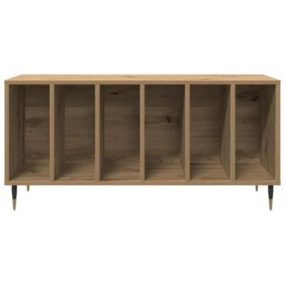 Platenkast met plank artisanaal eikenkleurig 100 x 38 x 48 cm