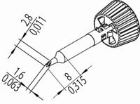 Ersa 0142WDLF16/SB Soldeerpunt Speciale vorm, mesvormig, Mesvorm, recht Grootte soldeerpunt 1.60 mm Inhoud: 1 stuk(s) - thumbnail