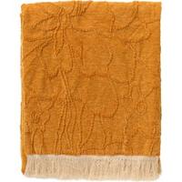 Dutch Decor Plaid 140x180 cm - FLORINE - effen kleur - franjes - geel - thumbnail