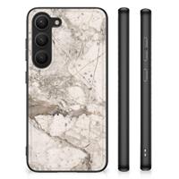 Samsung Galaxy S23 Marmeren Print Telefoonhoesje Marmer Beige - thumbnail