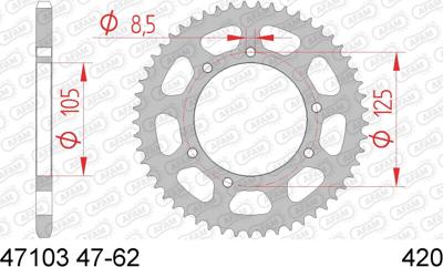 AFAM Chain wheel 420 60z steel silver