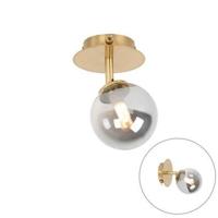 QAZQA Landelijke spot goud verstelbaar met smoke glas - Athens - thumbnail