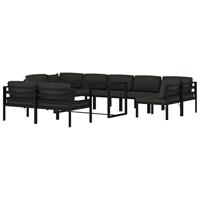 10-delige Loungeset met kussens aluminium antracietkleurig - thumbnail