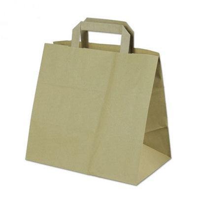 Draagtassen bruin kraft 26/17x25 400st Draagtassen bruin kraft 26/17x25 400st