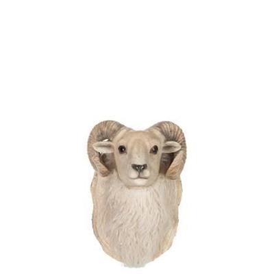 Geitenkop hangend Polystone beige 35 cm