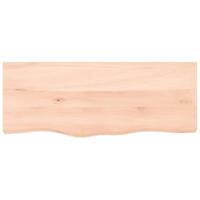 Wastafelblad 100x40x(2-4) cm onbehandeld massief hout - thumbnail