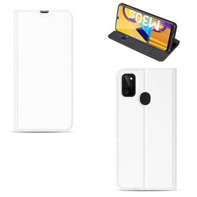 Bookcase Samsung Galaxy M30s | M21 Hoesje Wit met Pashouder Bookcase Samsung Galaxy M30s | M21 Hoesje Wit met Pashouder