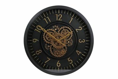 Metalen Radarklok Vincent 46x8 cm Zwart/Goud