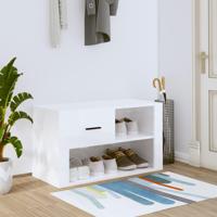 VidaXL Schoenenkast 80x35x45 cm bewerkt hout hoogglans wit - thumbnail