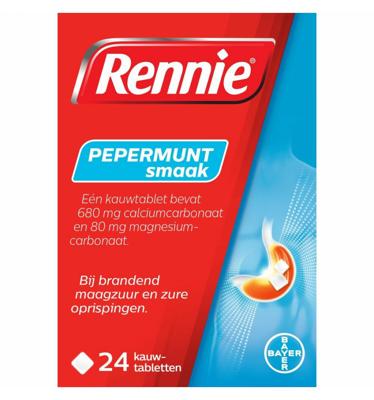 Rennie Pepermunt 24 Kauwtabletten