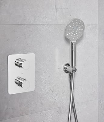 Ben Lavion Square C afbouwset voor 3-weg omstelling en thermostaat chroom Ben Lavion Square C afbouwset voor 3-weg omstelling en thermostaat chroom