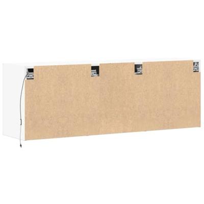 Tv-wandmeubel met LED-verlichting 130x31x45 cm wit
