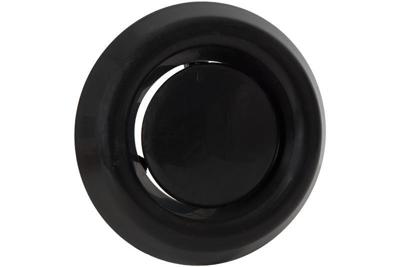 Luchtventiel kunststof zwart - afvoer - Ø125mm