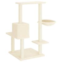 Kattenmeubel met sisal krabpalen 95 cm crmekleurig - thumbnail