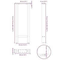 Console tafelpoten 2 st 38x(72-73) cm staal antraciet - thumbnail