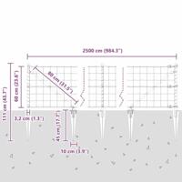 VidaXL Hek met paal groen 0,6 x 25 m staal en pvc - thumbnail