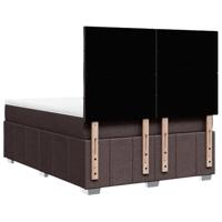 Boxspring met matras stof donkerbruin 140x200 cm - thumbnail