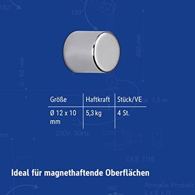 Magneet maul neodymium rond 12x10mm 5.3kg