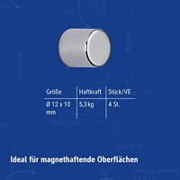 Magneet maul neodymium rond 12x10mm 5.3kg - thumbnail