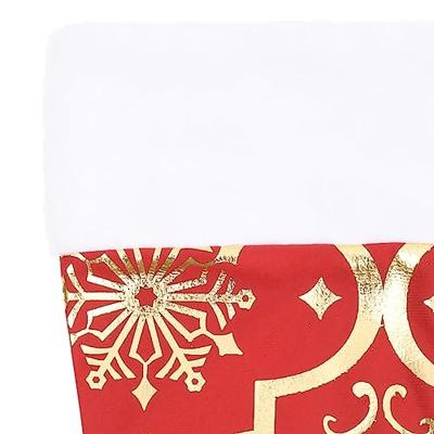 VidaXL Luxe kerstboomrok met sok rood 122 cm stof