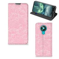Nokia 3.4 Smart Cover White Flowers - thumbnail