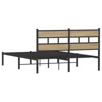 Bedframe zonder matras metaal sonoma eikenkleurig 140x190 cm - thumbnail
