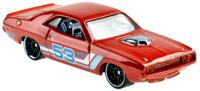 Hot Wheels auto '70 Dodge Hemi Challenger 1:64 chroom rood - thumbnail